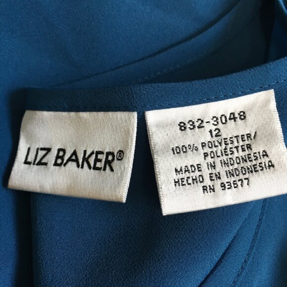 Liz Baker women's matching tank top and blouse combo, teal, size 12 - Picture 13 of 13